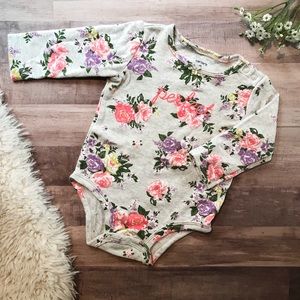 Perfect Long Sleeve Floral Onesie
